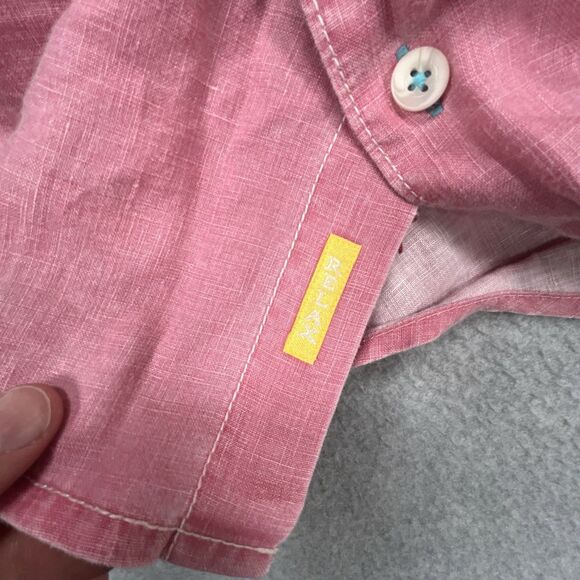 Tommy Bahama Shirt Mens XL Extra Large Pink 100% Linen Long Sleeve Button Up - Picture 9 of 12